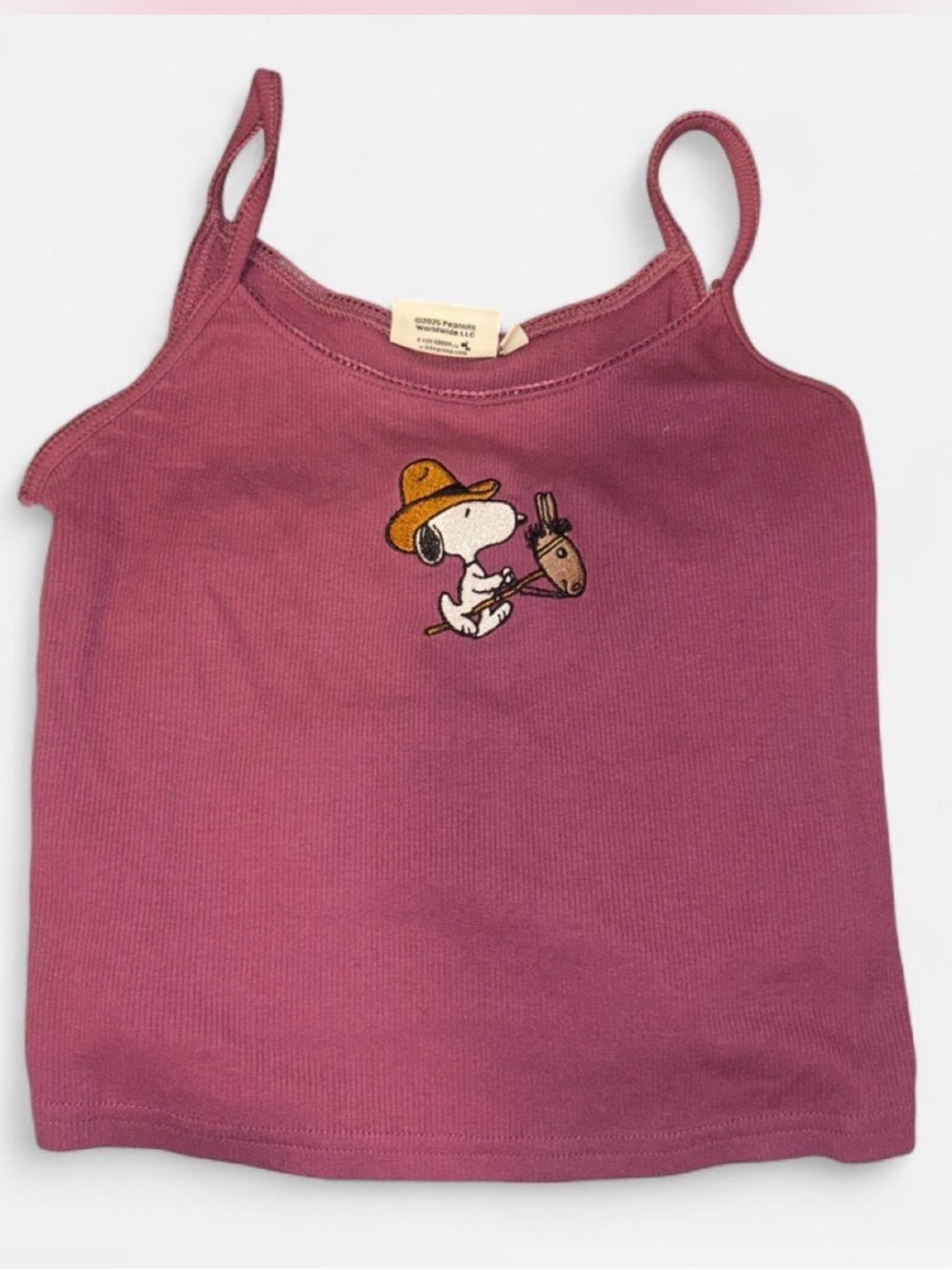 Aeropostale Western Snoopy Graphic Tank Top - Burgundy